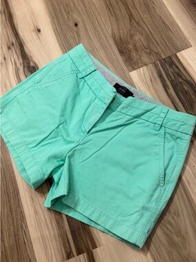 J. Crew Mint Green Cotton Chino Shorts